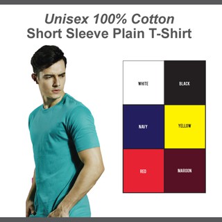 Image of OREN SPORT Unisex 100% Cotton Short Sleeve Plain T-Shirt - White / Navy / Black / Yellow / Red / Maroon CT51
