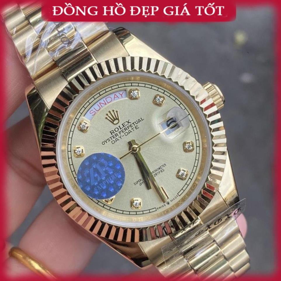 Đồng hồ Nam Ro-lex máy nhật vàng day date dòng cơ Automatic size 41mm WACH