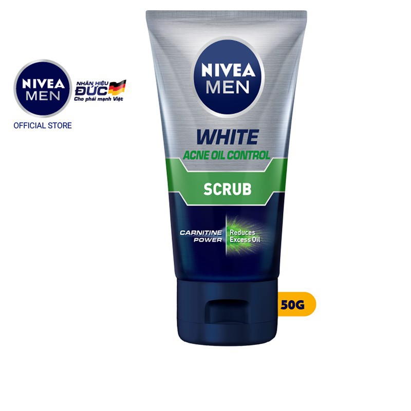 Sữa rửa mặt Nivea Men giúp kiểm soát nhờn chứa hạt mát-xa 50-100g