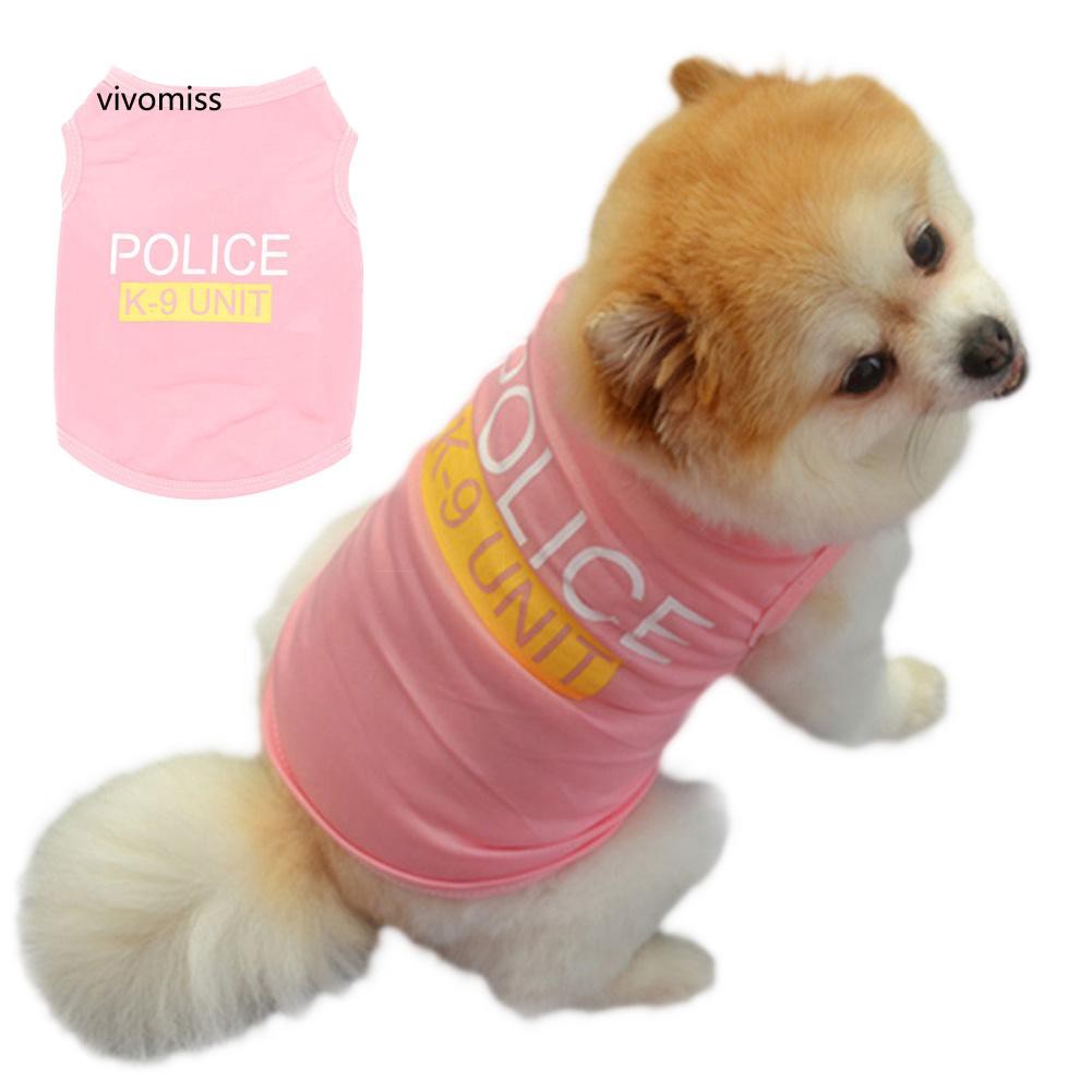 Áo thun cảnh sát họa tiết chữ dễ thương dành cho thú cưng