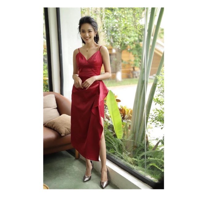 Maxi đỏ 2 dây có đệm ngực ( sale )