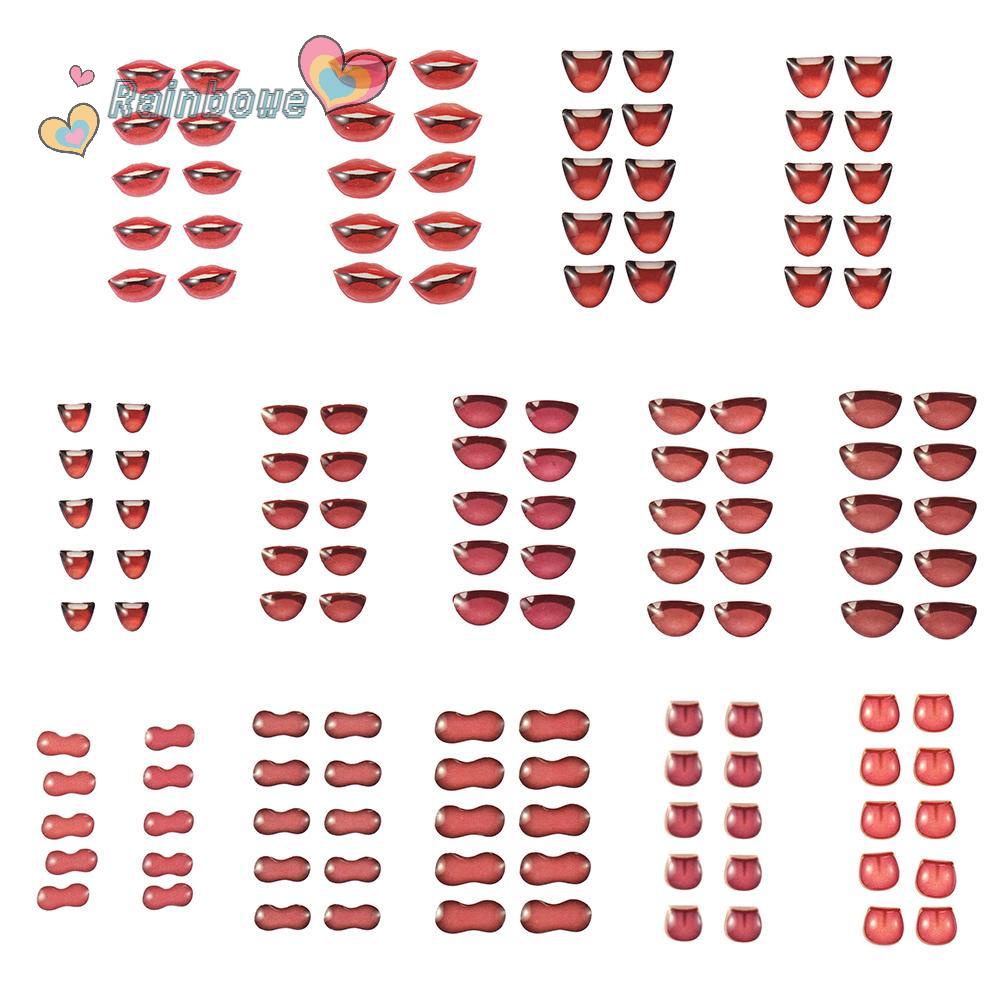 Set 10 Miếng Dán Miệng Búp Bê Nhiều Màu Dễ Thương