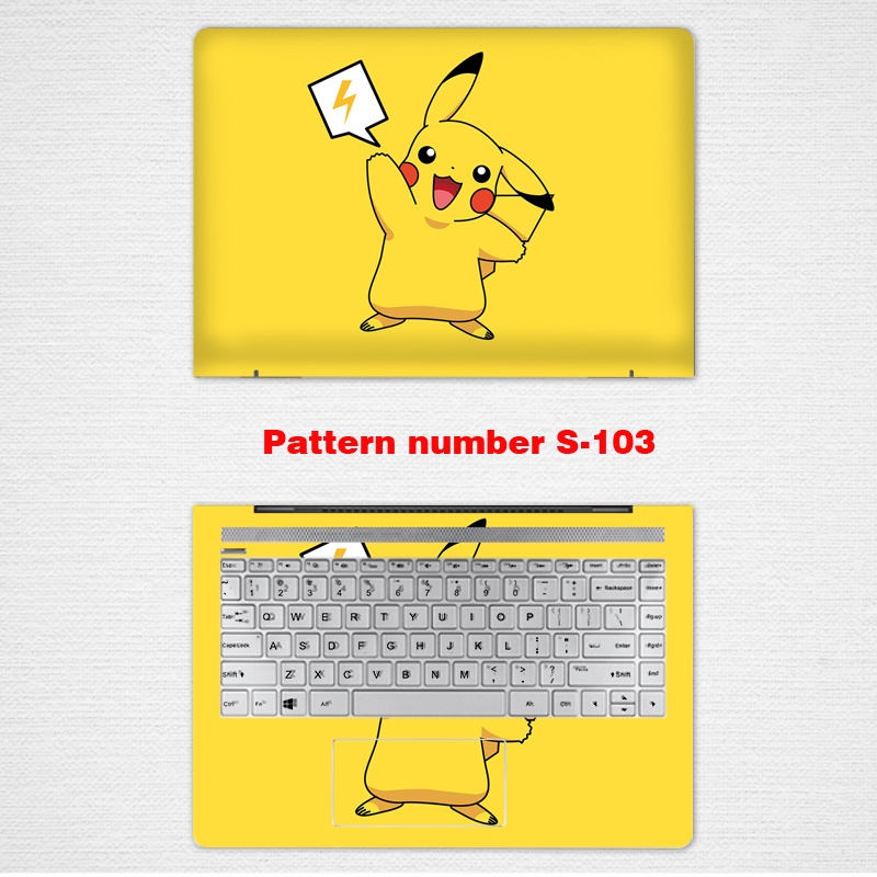Bộ 2 Miếng Dán Hình pikachu Cho laptop 12 13 14 15.6 inches asus a510u s4000 s410u s4300u s5300us510u