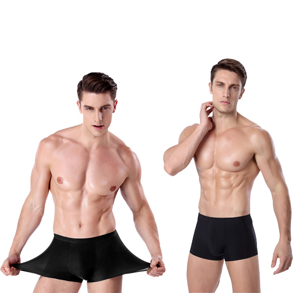 Set 4 Quần xì đùi nam boxer su đúc lụa băng co giãn mềm mịn không đường may Micado