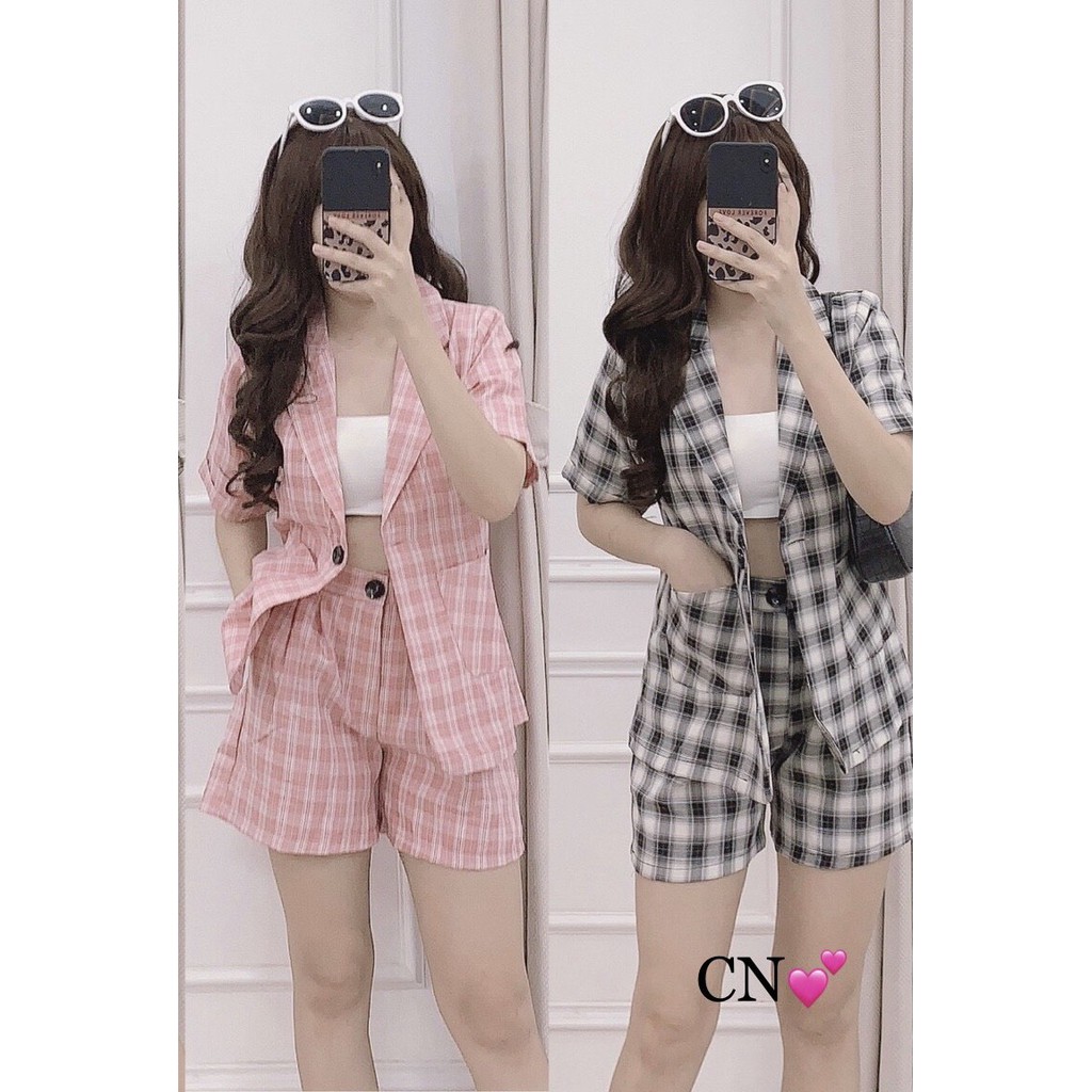Set Vest Kẻ Caro Cao Cấp | BigBuy360 - bigbuy360.vn