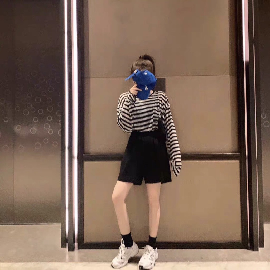 Quần Short Nữ Dập Li Ống Rộng 🦋 Quần Đùi Ngố Nữ CULLOTES Tăm Xếp Ly Cạp Cao Chun Co Dãn Màu Đen