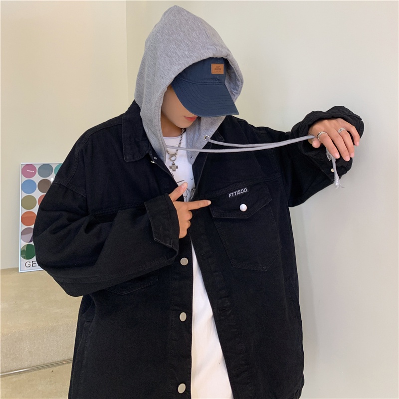 Áo khoác jean denim nam nữ unisex form rộng phối mũ K9, áo khoát jacket nam nữ có mũ trùm đầu cá tính JK8863