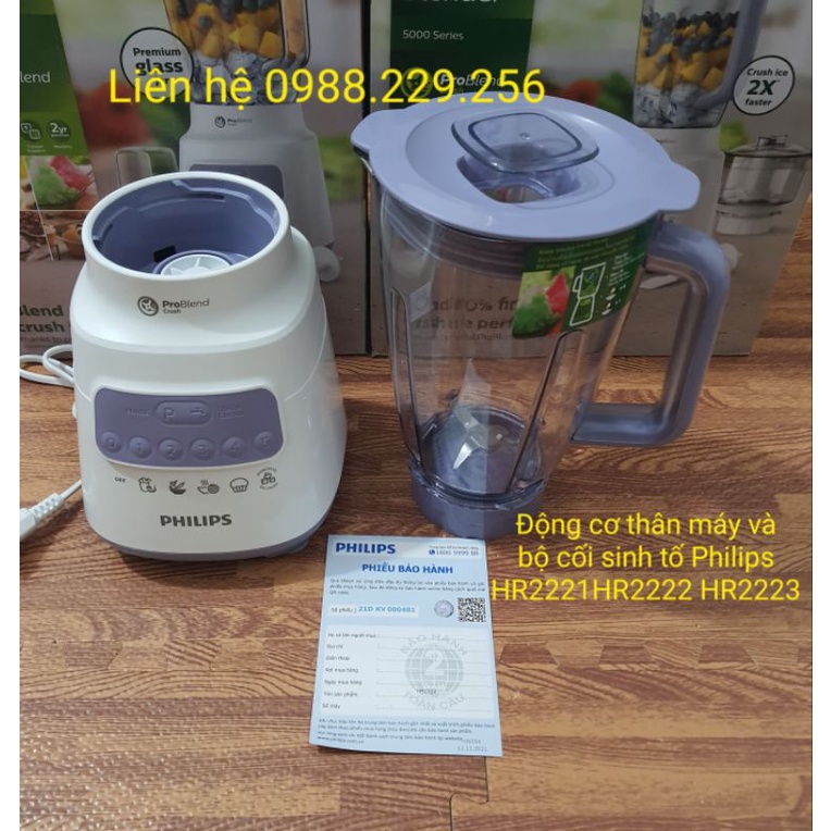 Bộ máy xay sinh tố Philips HR2223 HR2221 HR2221 công suất 700W bảo hành 24 tháng