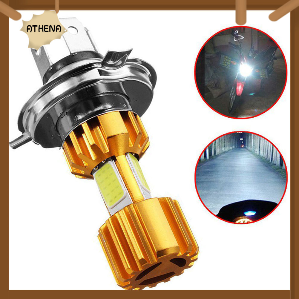 Bóng Đèn Pha Siêu Sáng At + H4 Led 3 Cob 12v 6000k Cho Xe Mô Tô