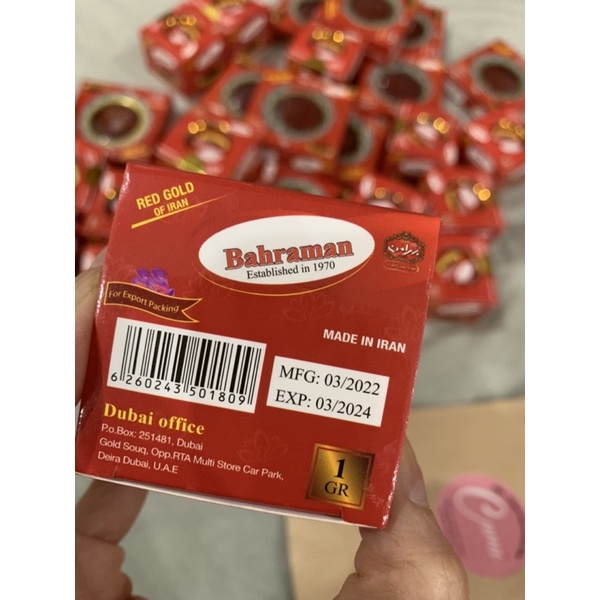 Nhuỵ hoa nghệ tây Saffron date t3/2024
