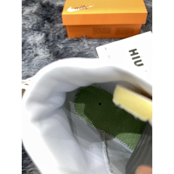 Giầy Thể Thao Blazer 77 Mid White Black logo đốm- ló Khâu trần bông