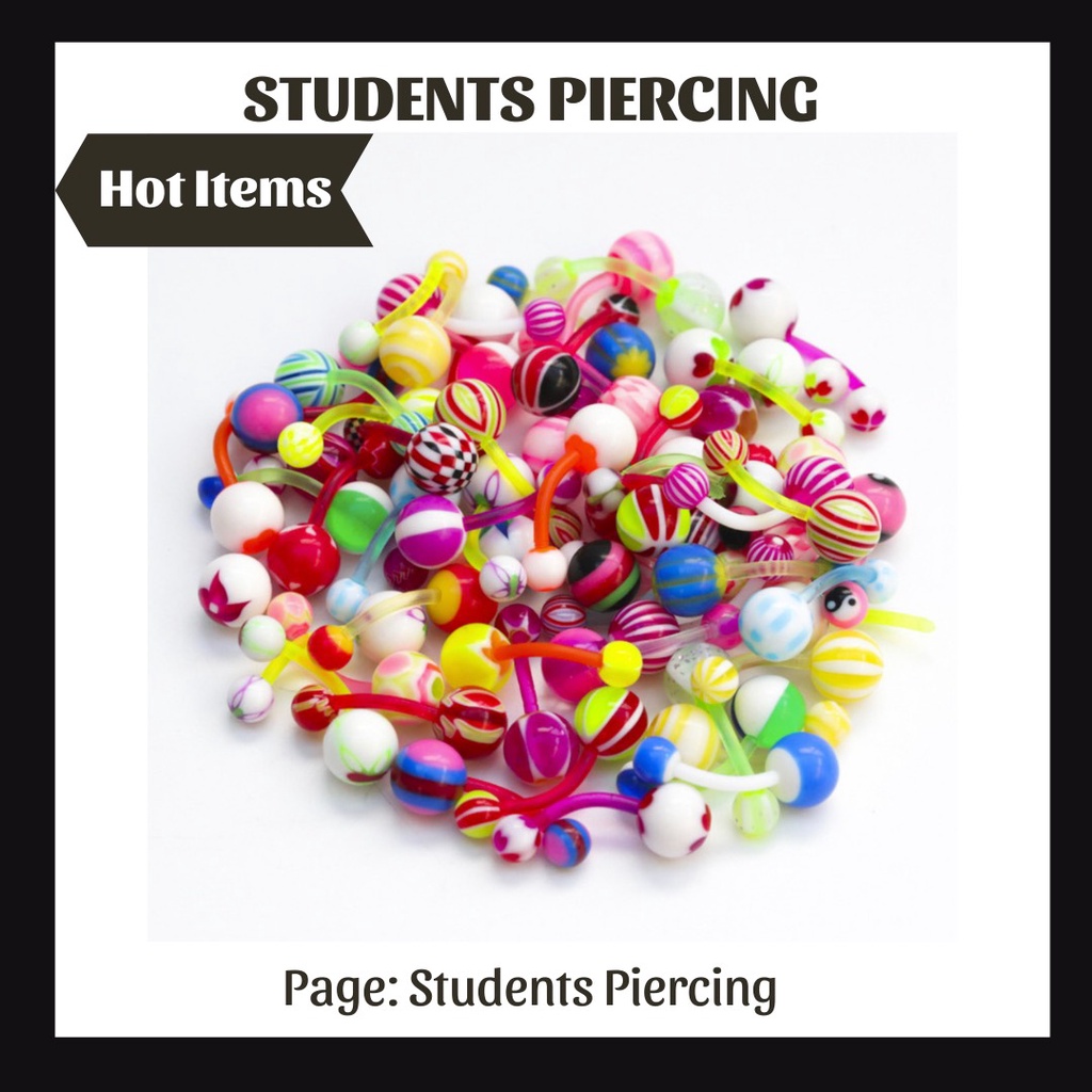 Khuyên Rốn Cơ Bản Nhựa Sinh Học Nhiều Màu - Khuyên Rốn Studetns Piercing