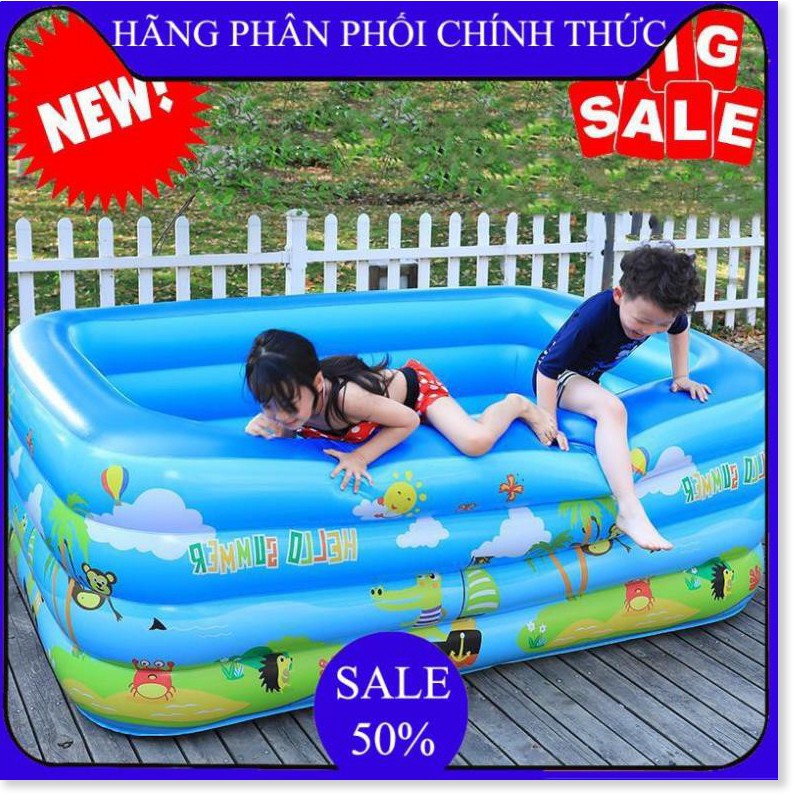 ✔️ bể bơi phao cho bé loại nào tốt,Bể bơi phao trong nhà, hình chữ nhật kích thước 180cm  - Bảo hành úy tín 1 đổi 1