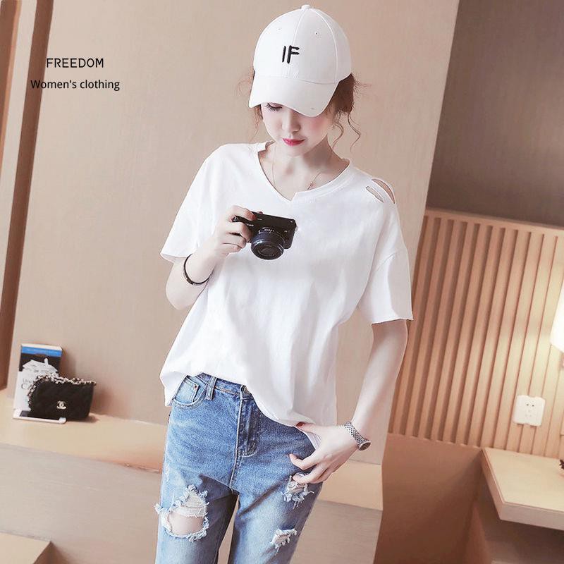 freedom  95 cotton, nữ mới Áo quây cỡ lớn rộng rãi phong cách Hàn Quốc quần khoét rỗng bên trong