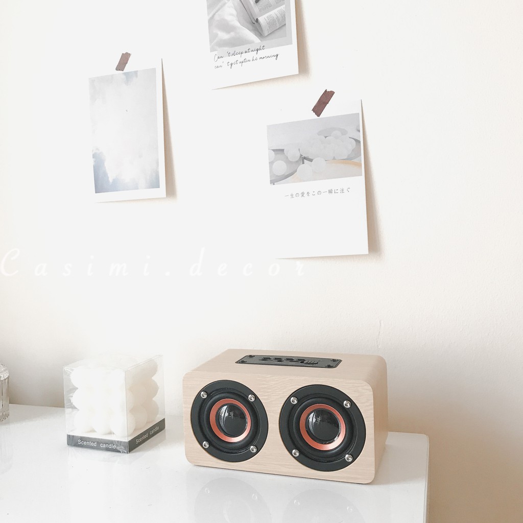 [FOLLOW US GIẢM 40K] Loa nghe nhạc mini speaker bằng bluetooth chất liệu giả gỗ nhỏ gọn dễ dàng di chuyển Casimi decor