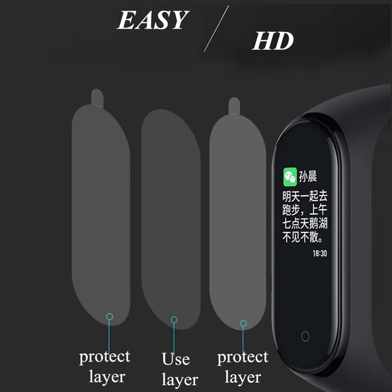 Set 4/5 Miếng Dán Bảo Vệ Màn Hình Trong Suốt Cho Đồng Hồ Thông Minh Xiaomi Band 4 Band 4