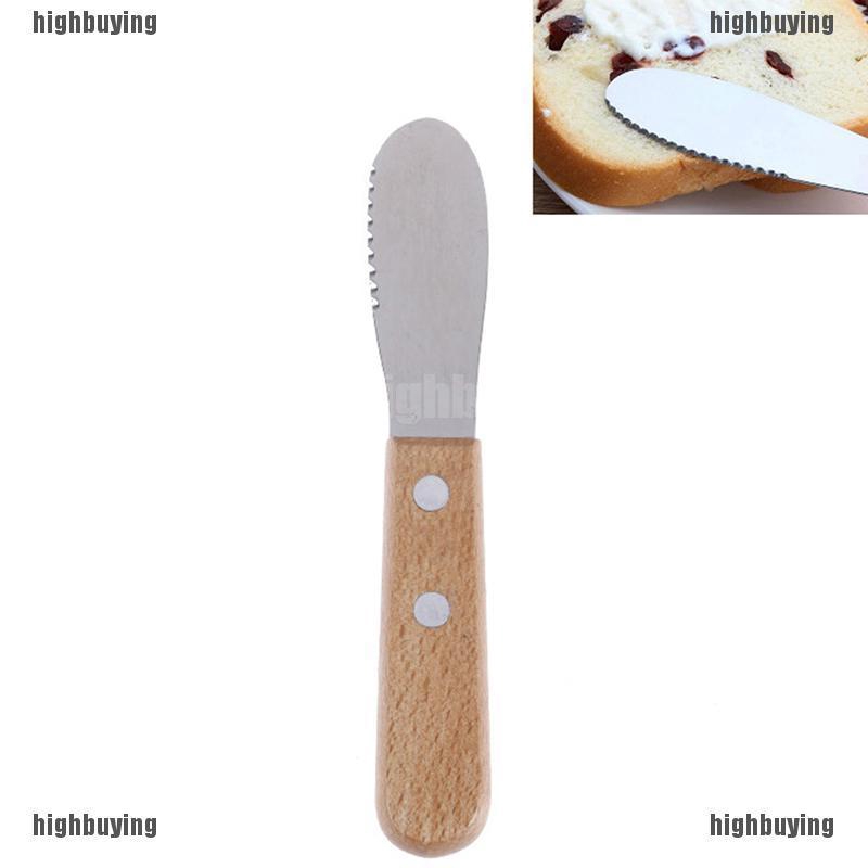 Dao nhỏ với cán gỗ và lưỡi inox dùng để cắt bơ tiện dụng