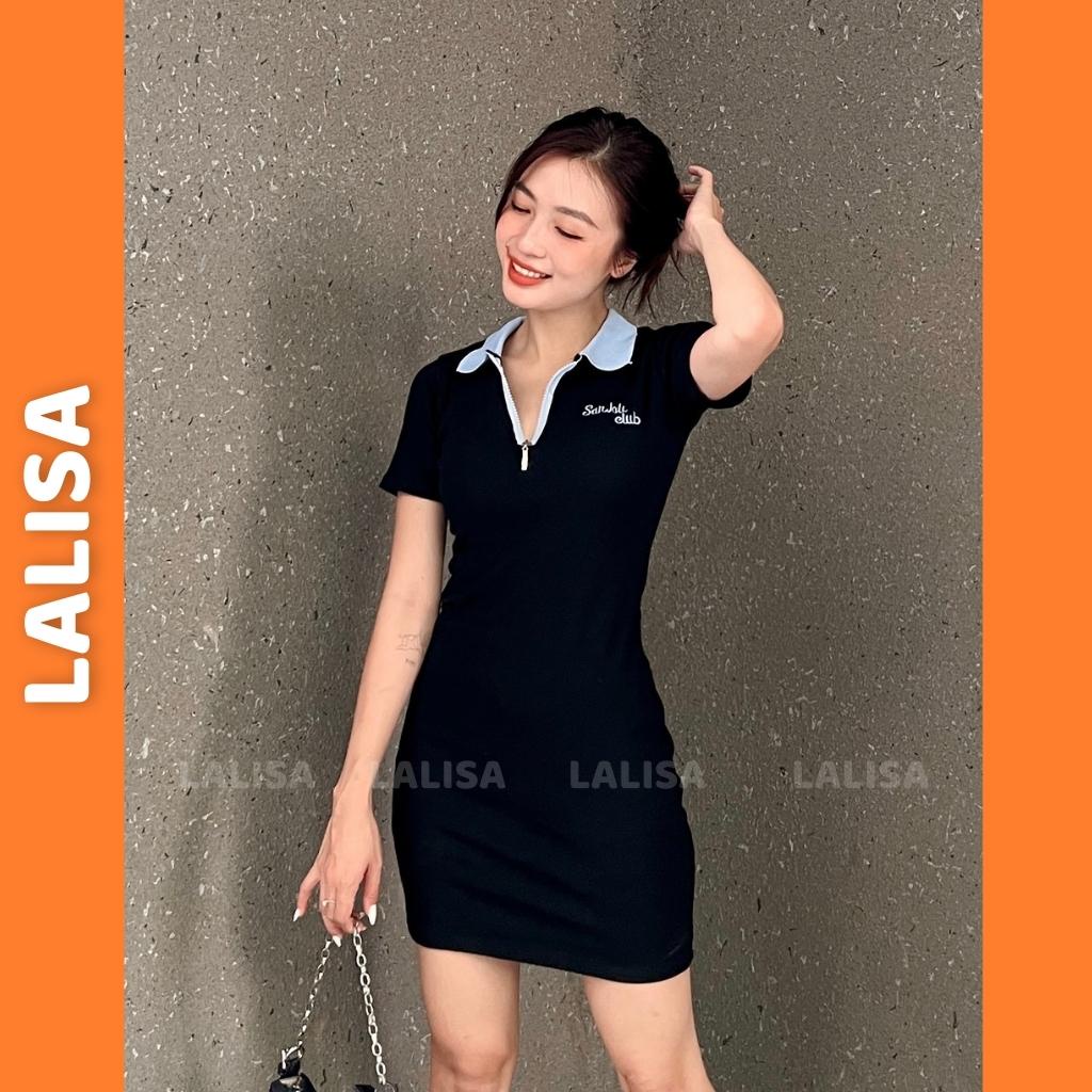 Đầm Ôm Body Thun Dáng Suông Ngắn LALISA Váy Polo Nữ Nhún Sexy Thiết kế dài vải cotton len đi chơi, đi biển đẹp VD026 | BigBuy360 - bigbuy360.vn