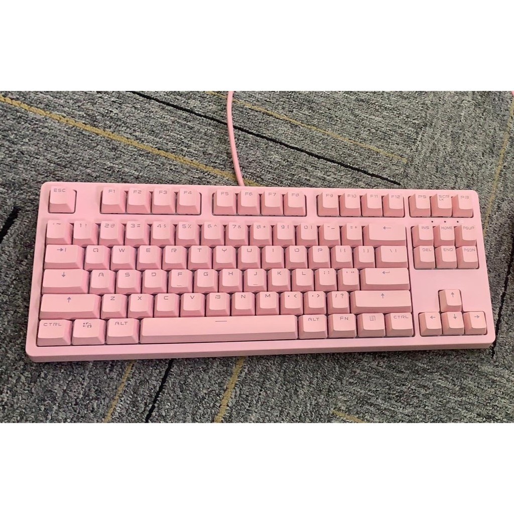 Bàn phím cơ TKL E-DRA EK387 Phiên Bản màu Trắng và Hồng - Led 1 màu - Blue/Brown/Red Sw - BH chính hãng 24 tháng