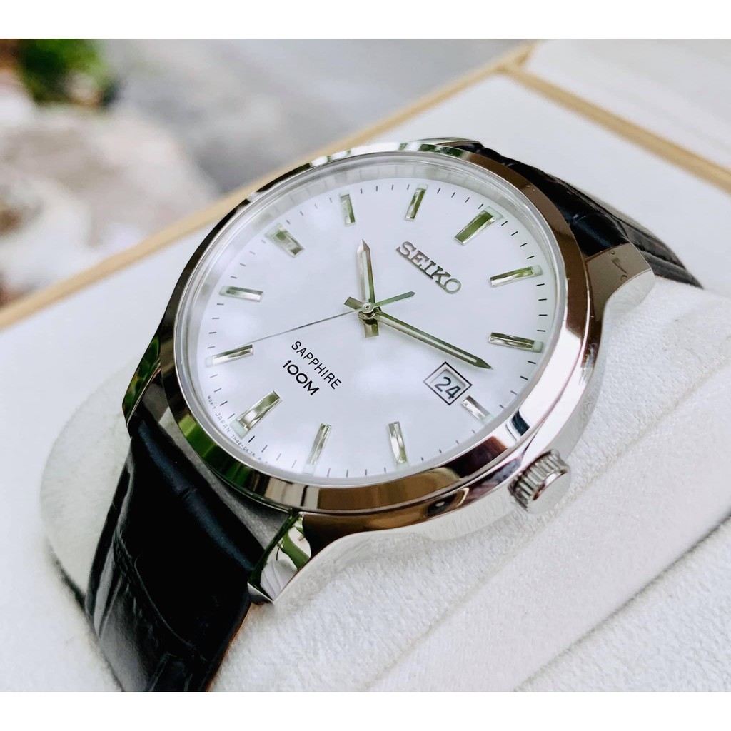 Đồng hồ nam Seiko SGEH43P1 - Máy Quartz Pin - Kính Sapphire - Dây da