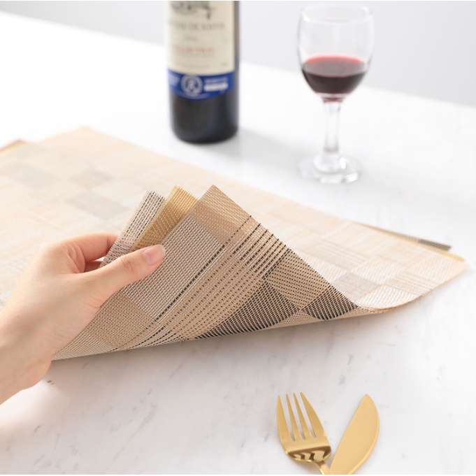 【Mới 2022】Tấm lót bàn ăn, miếng lót cách nhiệt họa tiết đơn giản sang trọng, chống thấm nước dễ vệ sinh