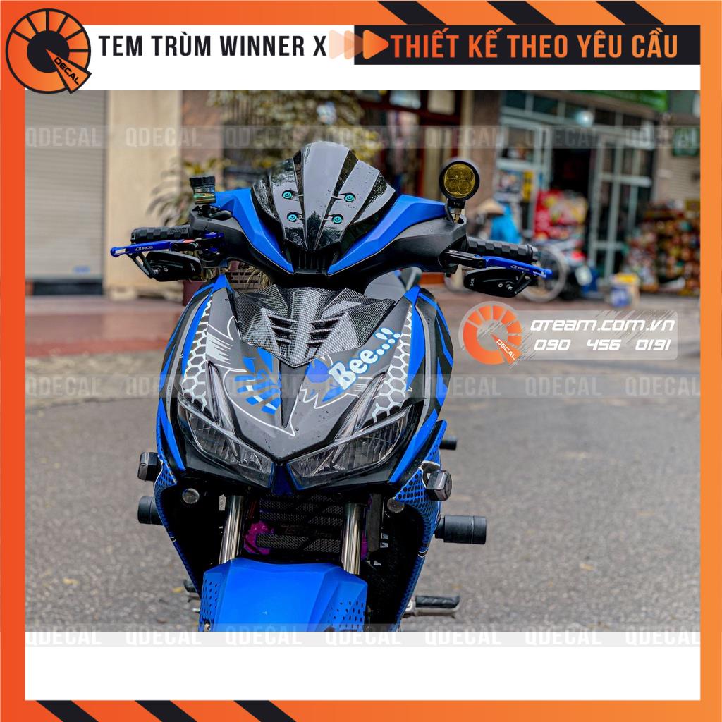 Tem trùm Winner X decal 3 lớp phong cách Ong chăm chỉ tông Xanh Đen thiết kế theo yêu cầu