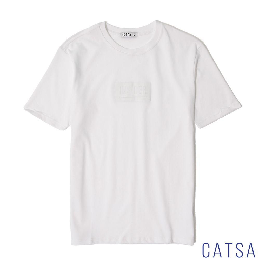 Áo thun nam đen trơn cổ tròn cotton CATSA form  regular fit in INSIDER co giãn thoáng mát ATN248