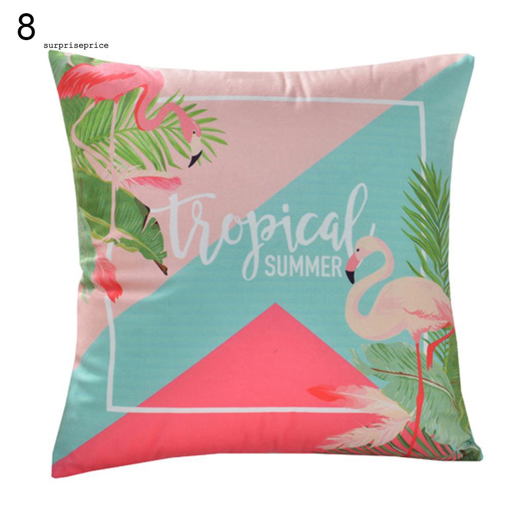 Vỏ gối vuông in hình hồng hạc độc đáo phong cách