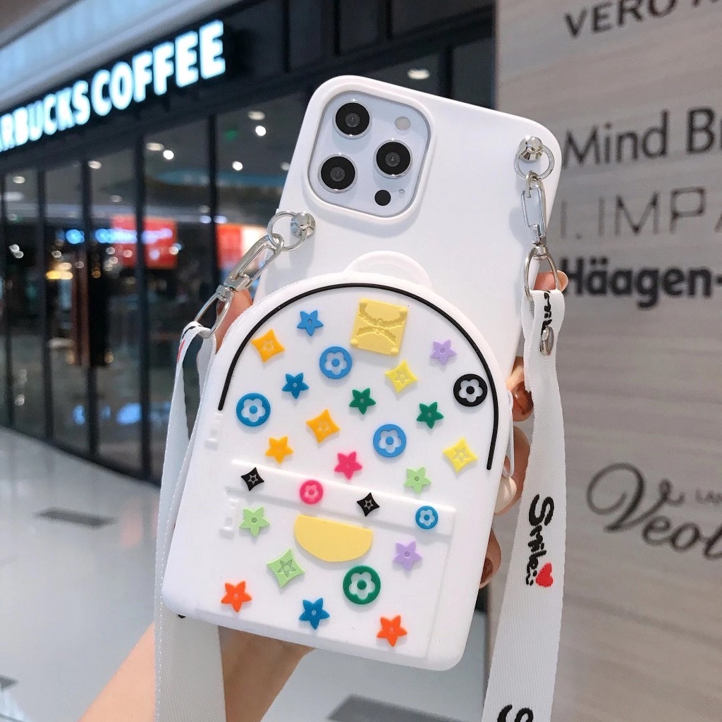 Ốp điện thoại mềm thiết kế hình balo có dây kéo cho Iphone 12 Pro Max 12 Mini 11 Xr Xs Max X 5 5s 6 6s 7 8 Plus Se 2020
