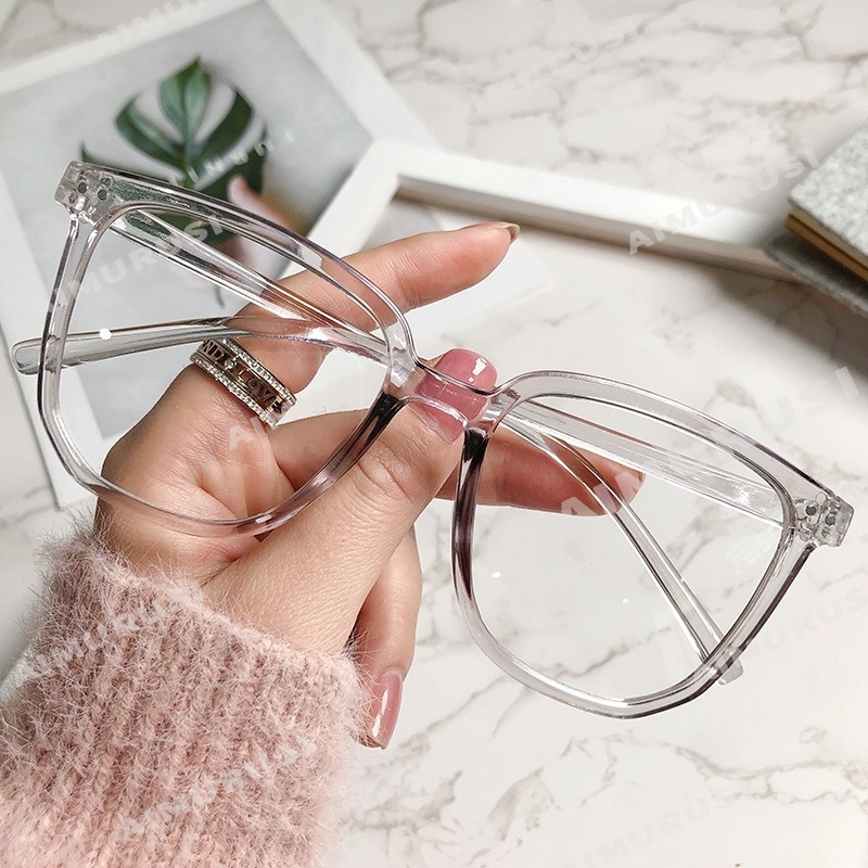 Mắt kính gọng vuông oversize chống bức xạ thời trang hàn quốc cho nữ
