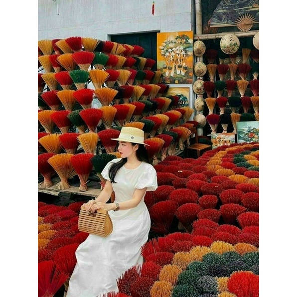 Váy trắng tiểu thư maxi hở lưng tay phồng minasa