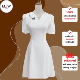 Váy trắng thiết kế ôm eo thêu hình bướm MEW Donna Dress, đầm chữ A sang chảnh siêu tôn dáng