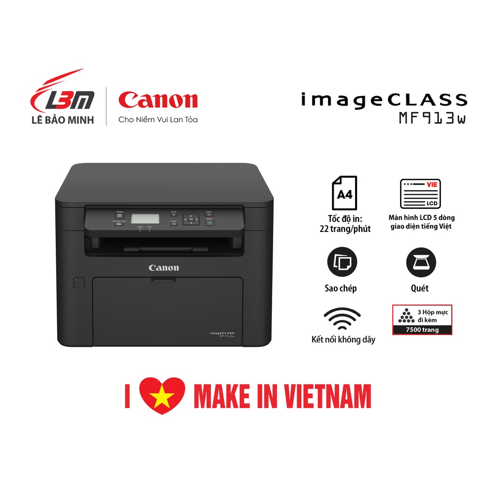 Máy In Đa Năng Kết Nối Không Dây Canon MF 913W