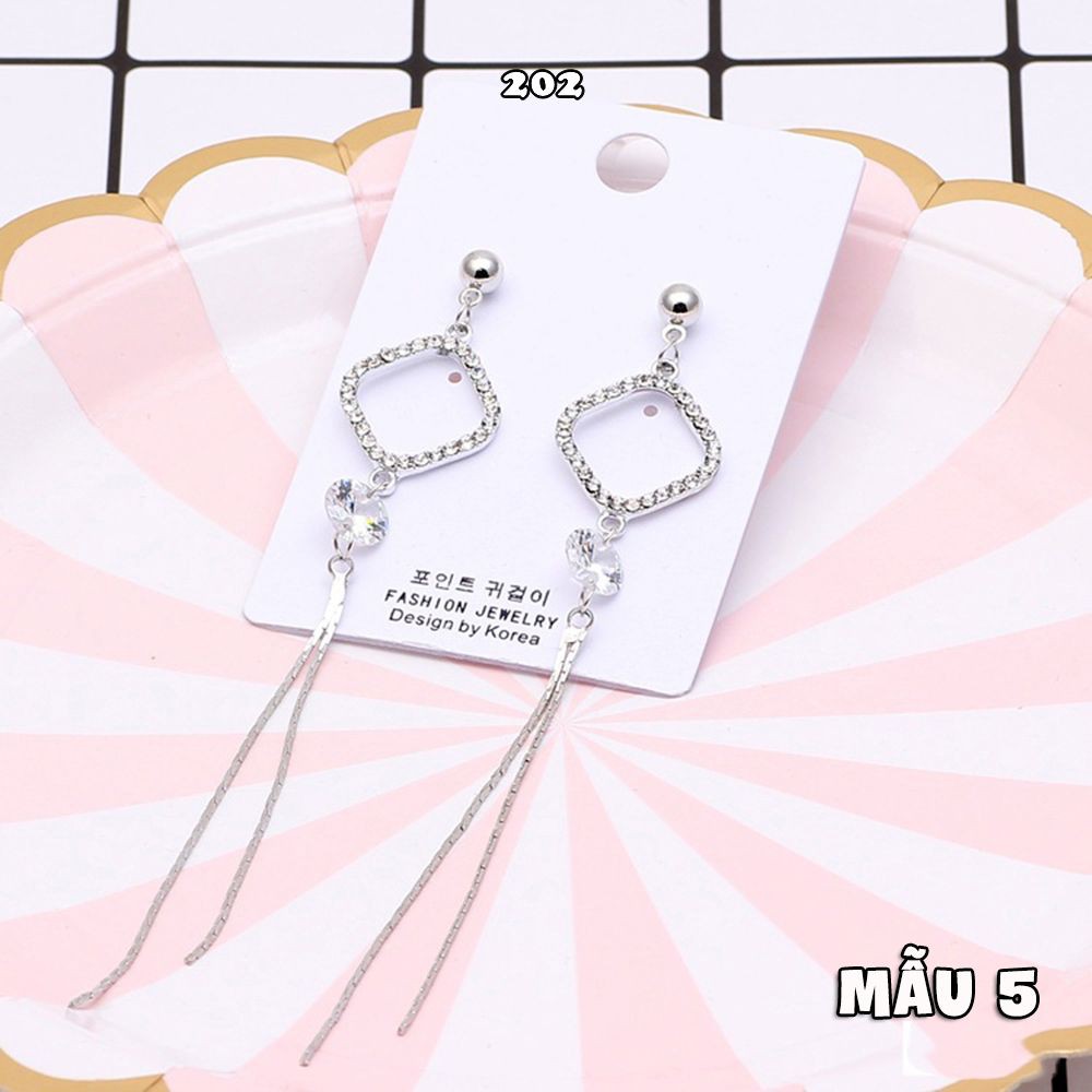 BÔNG TAI THỜI TRANG ĐUÔI DÀI MIX ĐÁ SANG TRỌNG TINH TẾ SH202