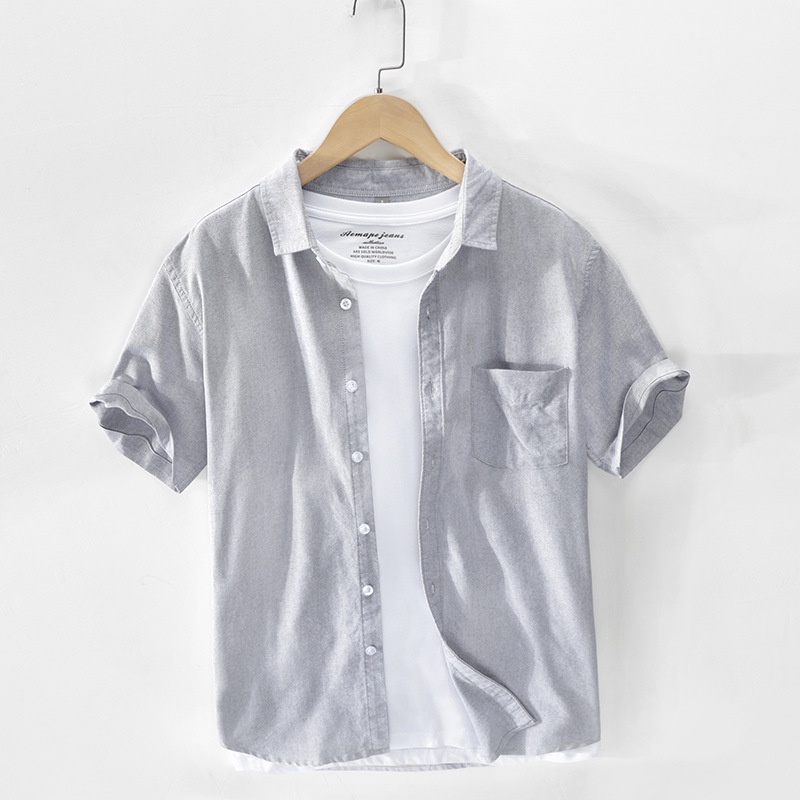 Keep Casual Áo Sơ Mi Vải Cotton Tay Ngắn Thiết Kế Trẻ Trung Cho Nam