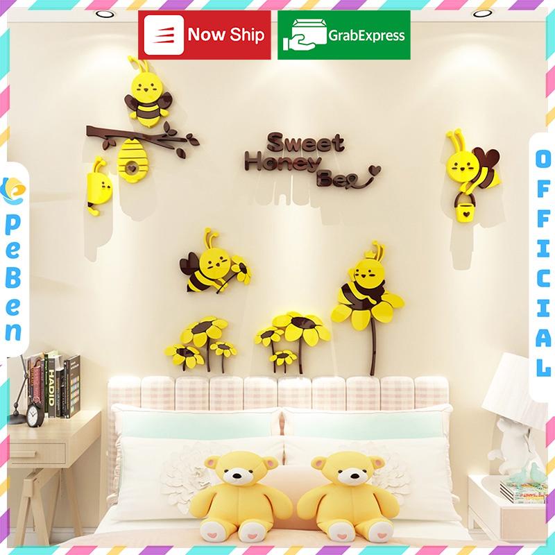Tranh Mica trang trí Chị ong vàng Trang trí nhà trẻ, phòng cho bé Nhiều Size - EPeBen