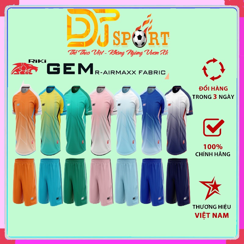 Quần Áo Bóng Đá Riki Gem - Áo Đá Banh Nam Nữ Chất Vải Mè R-Airmaxx Cao Cấp - Thoáng Khí, Thấm Hút Mồ Hôi