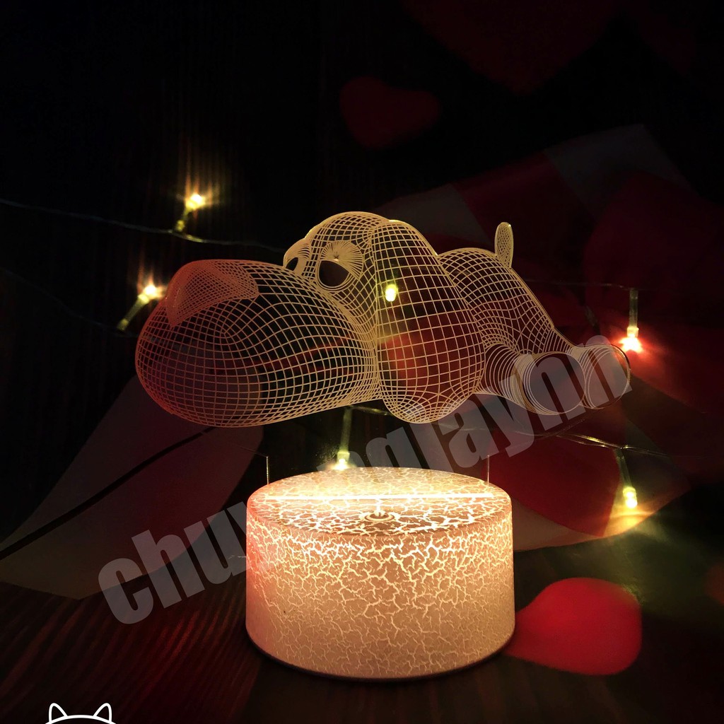 Đèn ngủ 3D CHÓ CON, đèn trang trí, quà tặng sinh nhật, quà tặng tình yêu