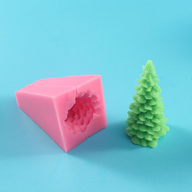 Khuôn làm nến bằng silicon hình cây thông trang trí Giáng sinh