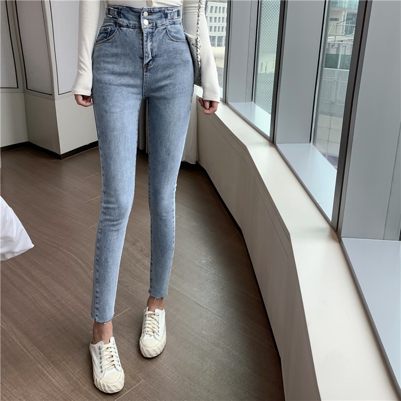 QUẦN JEANS NỮ ÔM DÁNG CẠP CAO THỜI TRANG