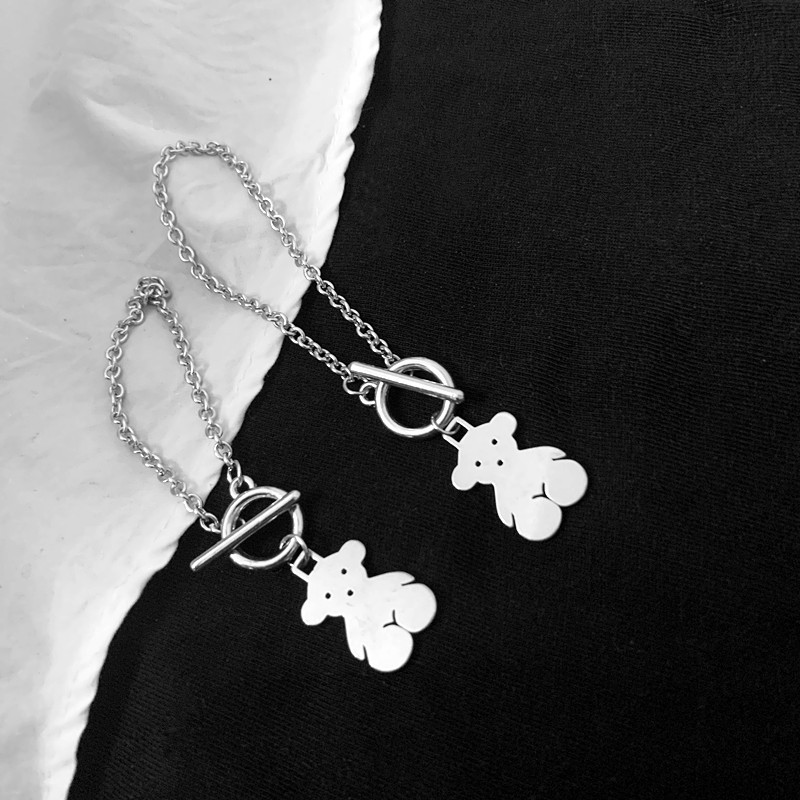 Vòng Tay Kim Loại 16cm Thiết Kế Mặt Hình Gấu Thời Trang Nữ Dễ Thương | BigBuy360 - bigbuy360.vn