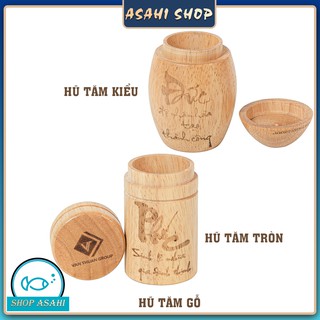 Hũ,Lọ Đựng Tăm Bằng Gỗ Cao Cấp, Hình Tròn Họa Tiết Sang Trọng - Món Quà Tặng, Phụ Kiện Xinh Xắn