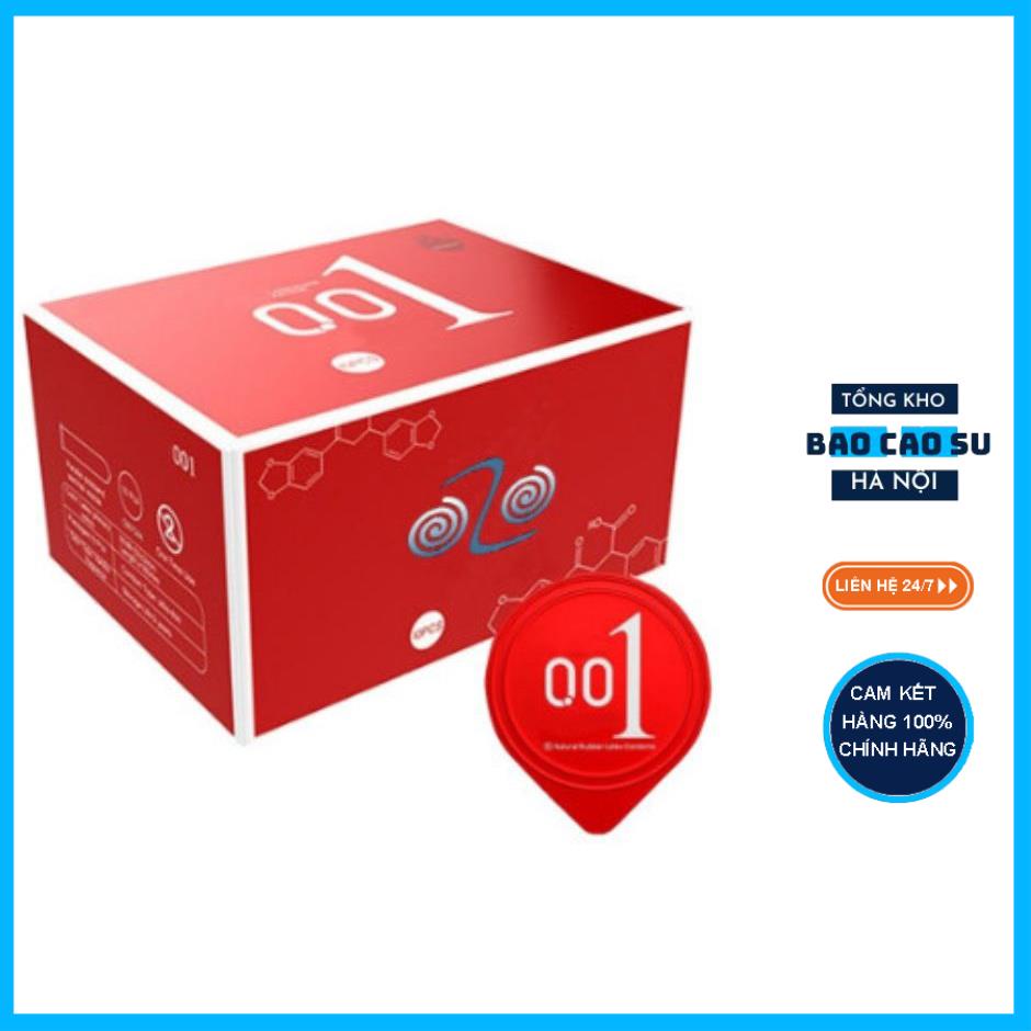 Bao cao su OZO 0.01 Đỏ Passionate Factor (che tên sản phẩm) mỏng, nhiều gel, truyền nhiệt tốt, cảm giác chân thật olo đỏ