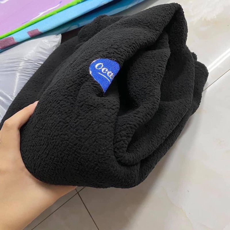 Áo Khoác Nỉ Cừu  Jacket sweater form rộng oversize tay bồng màu đen chữ nổi cá tính Ulzzang mã 24 | BigBuy360 - bigbuy360.vn