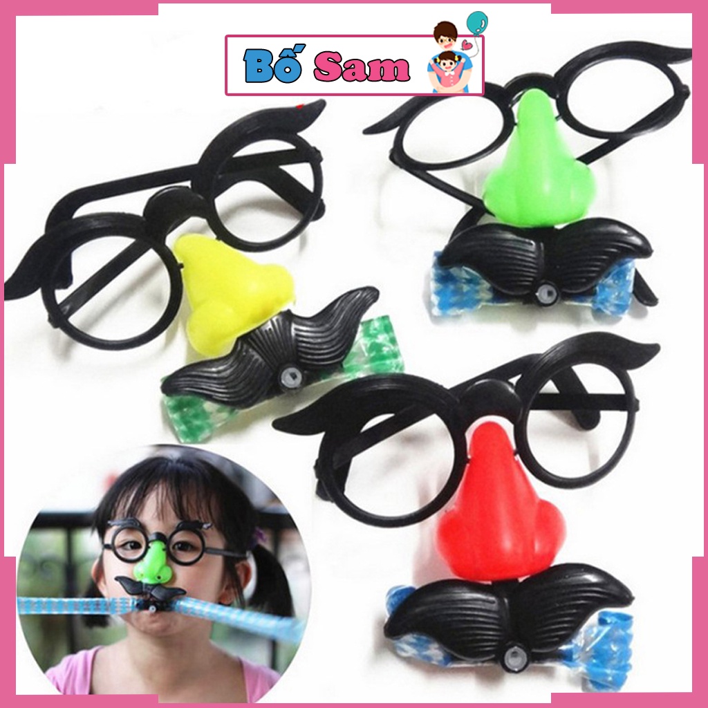 Mắt kính chú hề, mặt nạ thổi râu, trò chơi trêu trọc thú vị Shop Bố Sam