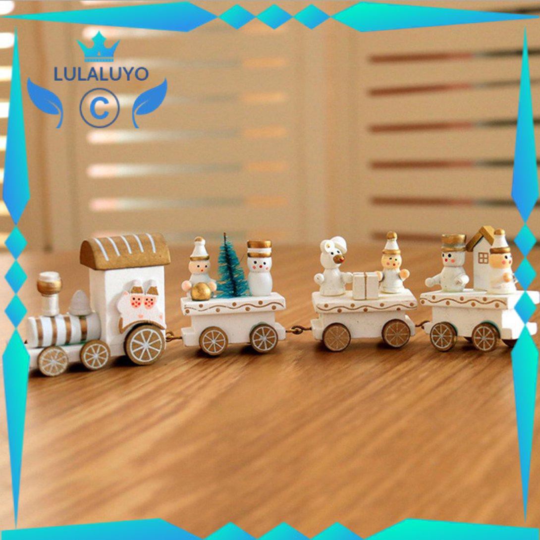 [Giáng sinh]  Christmas Decorations Wooden Train Toys Multi-color Optional Children's Toys Exquisite Holiday Gifts  .lu