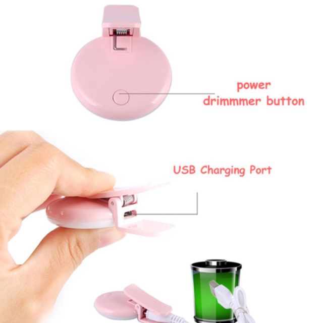 Đèn selfie tự sướng mini Hàn Quốc làm đẹp da gắn kẹp điện thoại