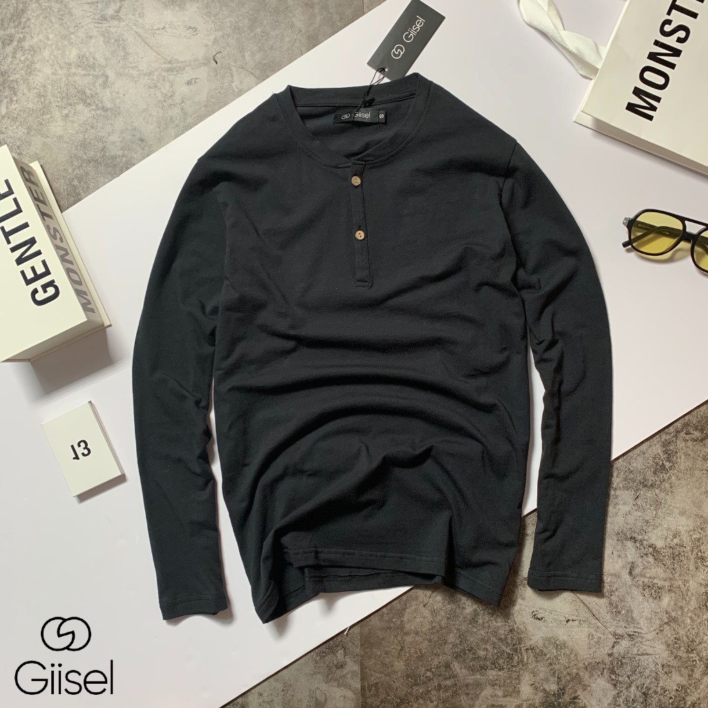 (video)Áo thun dài tay nam henley cổ trụ - chất liệu cotton co giãn 4 chiều - thương hiệu Giisel | BigBuy360 - bigbuy360.vn