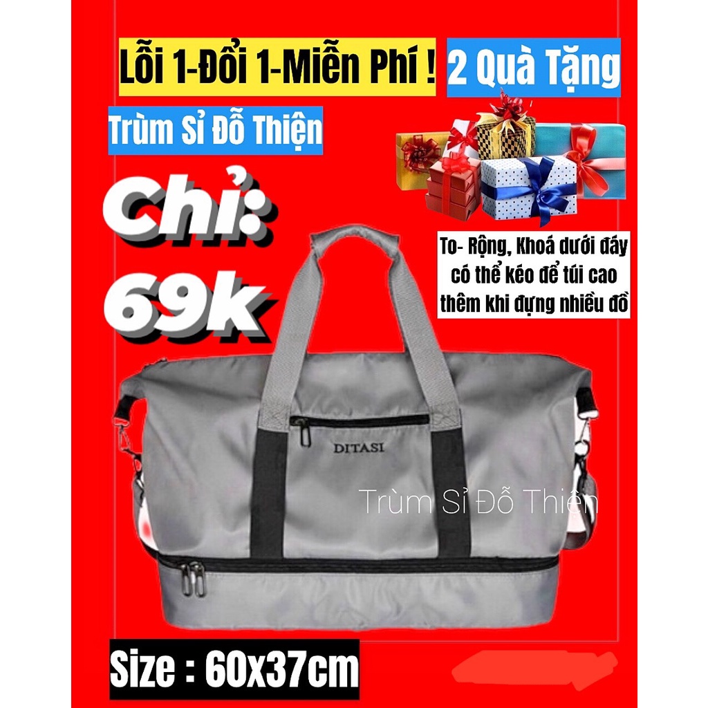 Túi du lịch nam,Túi đựng quần áo Cỡ Lớn Có Khóa Kéo dưới để tăng chiều cao túi khi muốn đựng thêm nhiều đồ đi du lịch