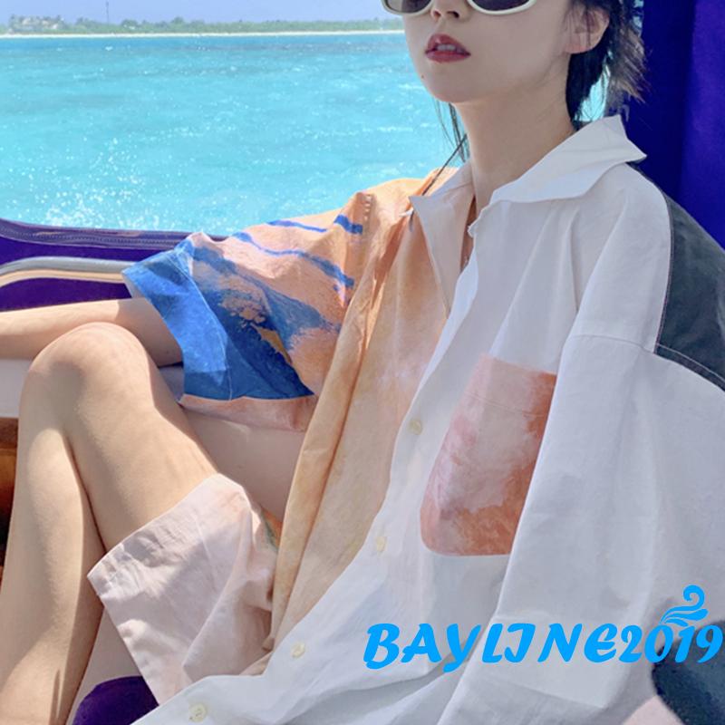 Áo Sơ Mi Tay Dài Họa Tiết Màu Nhuộm Thời Trang Cho Nữ | BigBuy360 - bigbuy360.vn